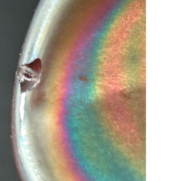 Fenton April Showers Carnival Glass Vase Ruffled Rim 6"H x5 3/4"W x 3 1/2" Base - Picture 6 of 8